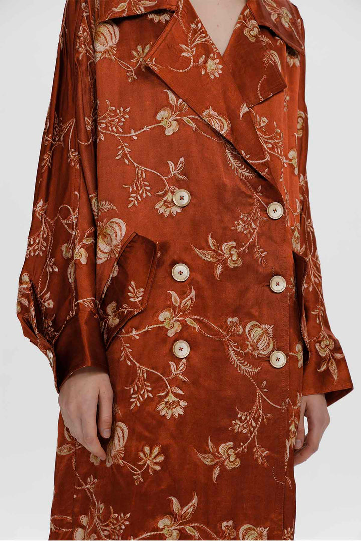 Renata Floral Trench Coat