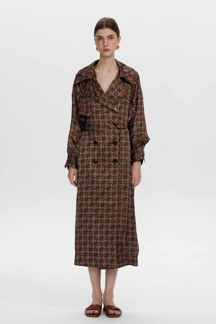 Trench leggero con stampa geometrica Nadine
