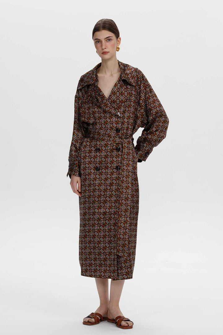 Trench leggero con stampa geometrica Nadine
