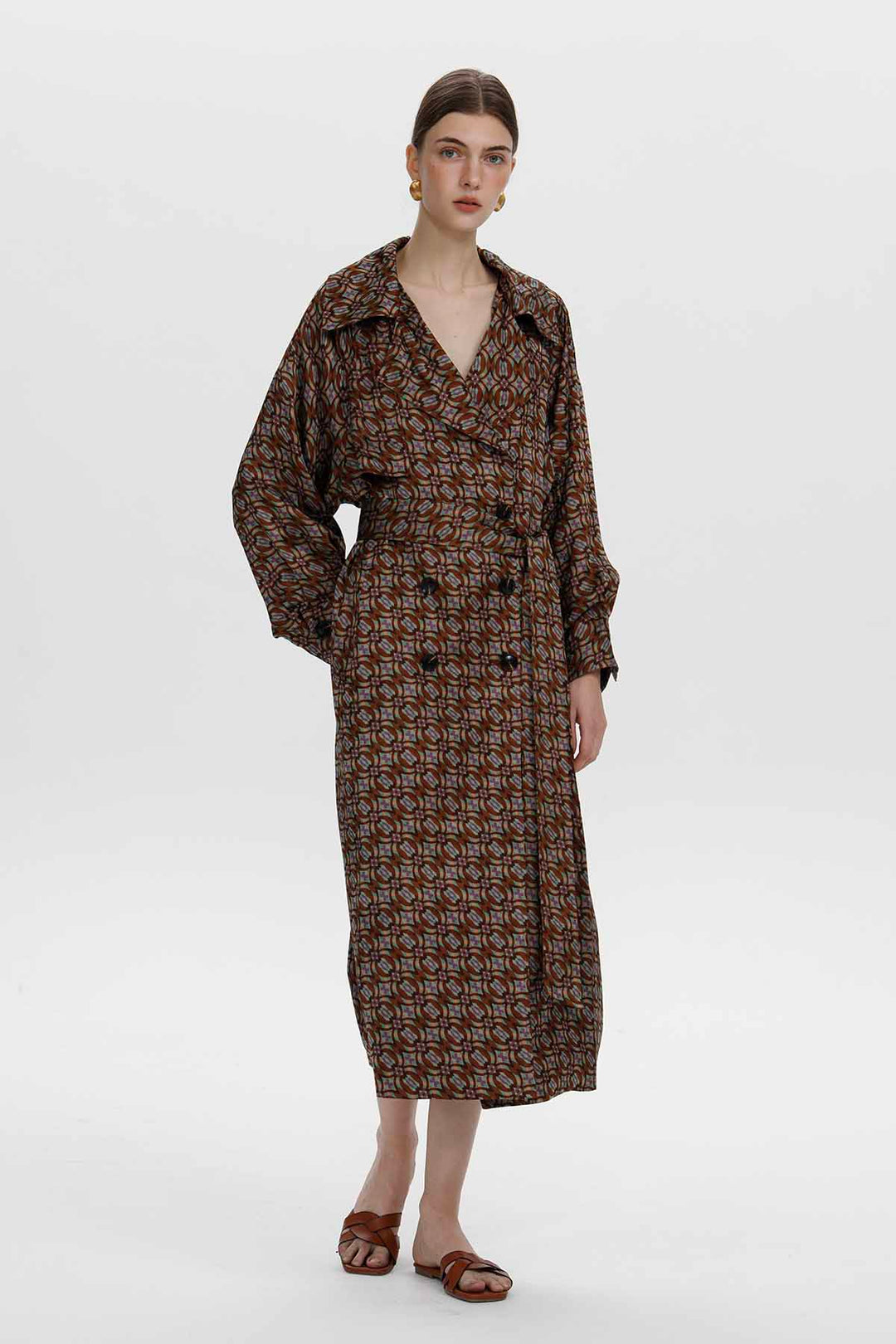 Trench leggero con stampa geometrica Nadine