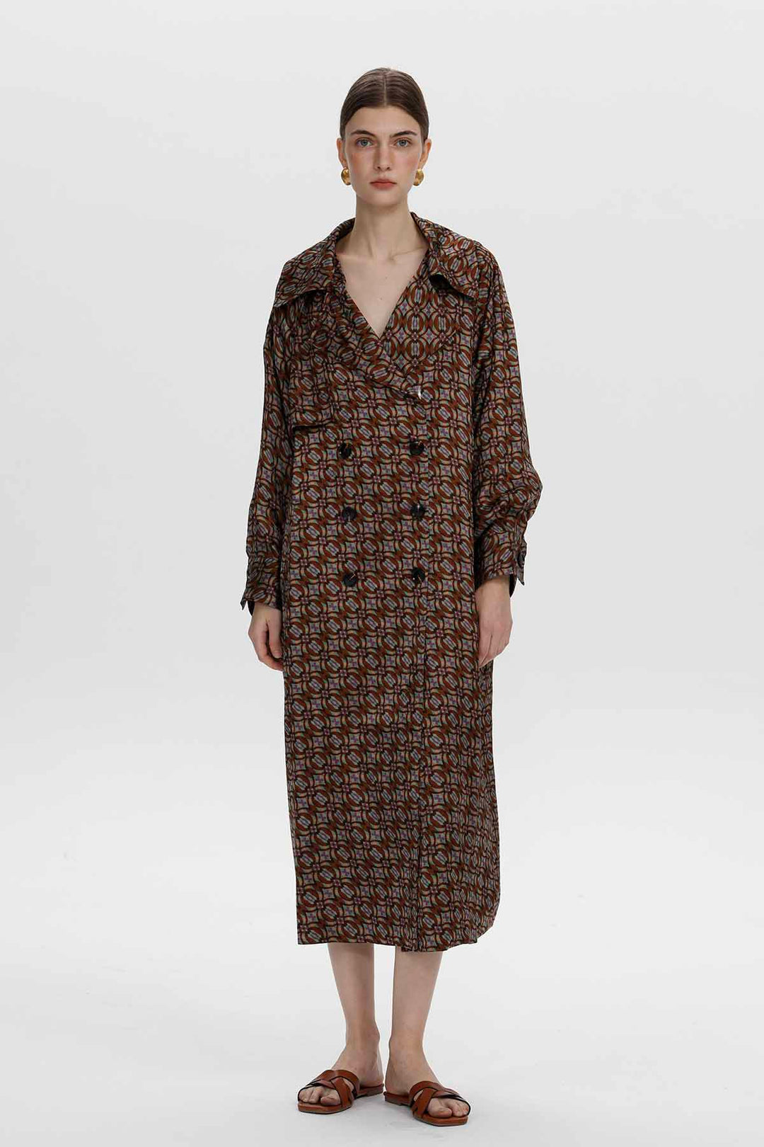 Trench leggero con stampa geometrica Nadine