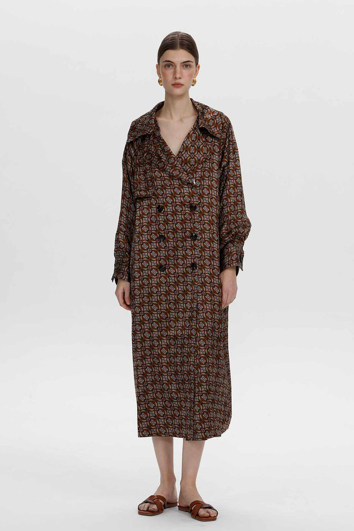 Trench leggero con stampa geometrica Nadine