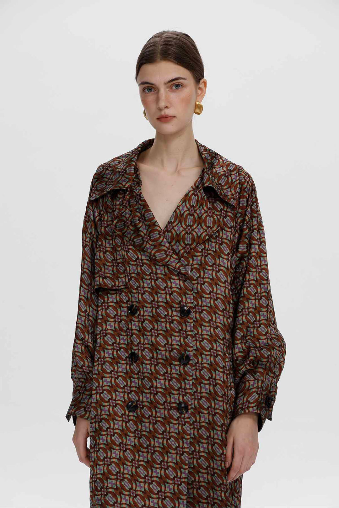 Trench leggero con stampa geometrica Nadine