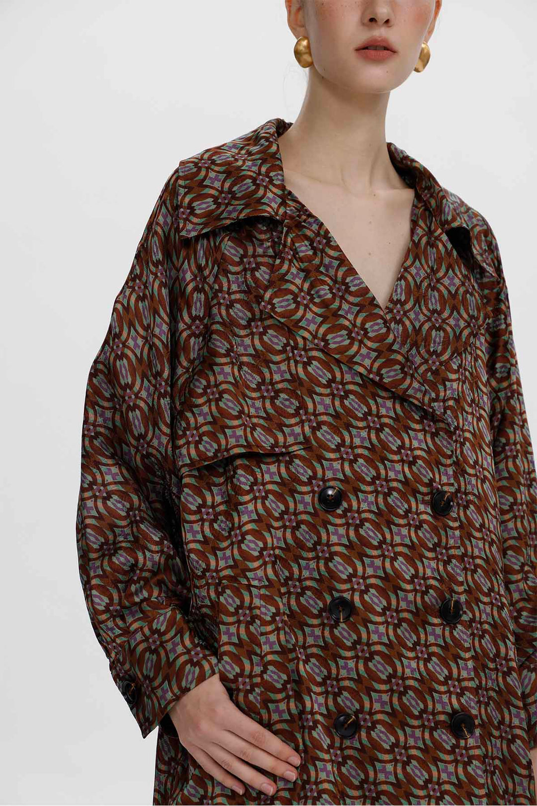Trench leggero con stampa geometrica Nadine