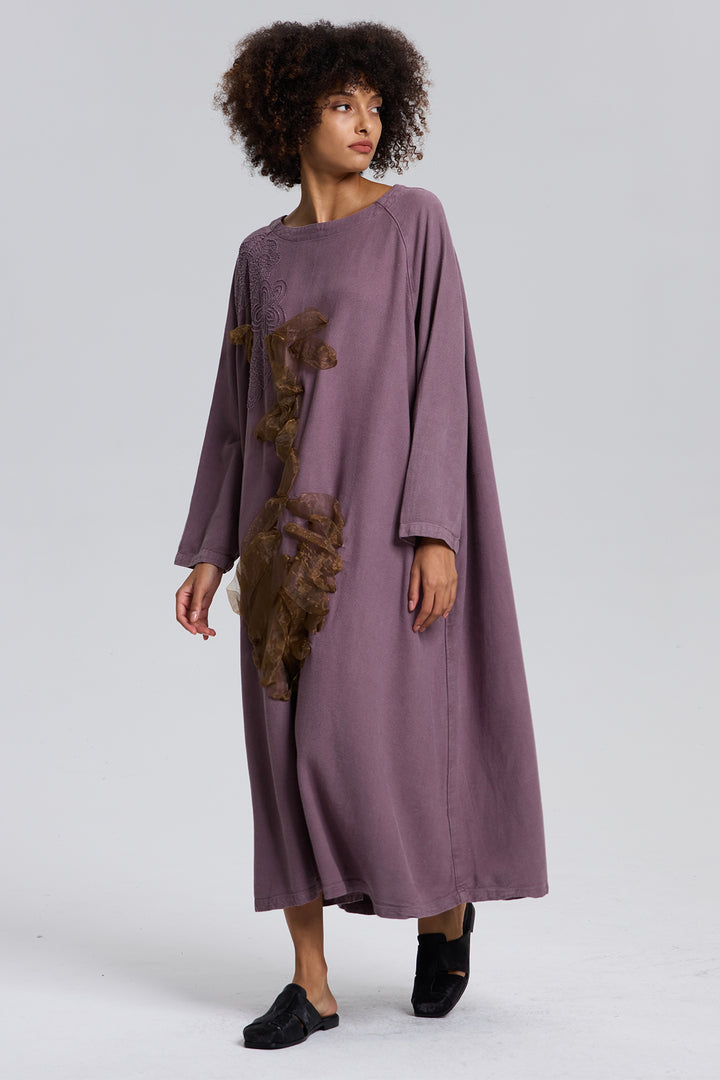 Delilah Linen Dress Purple