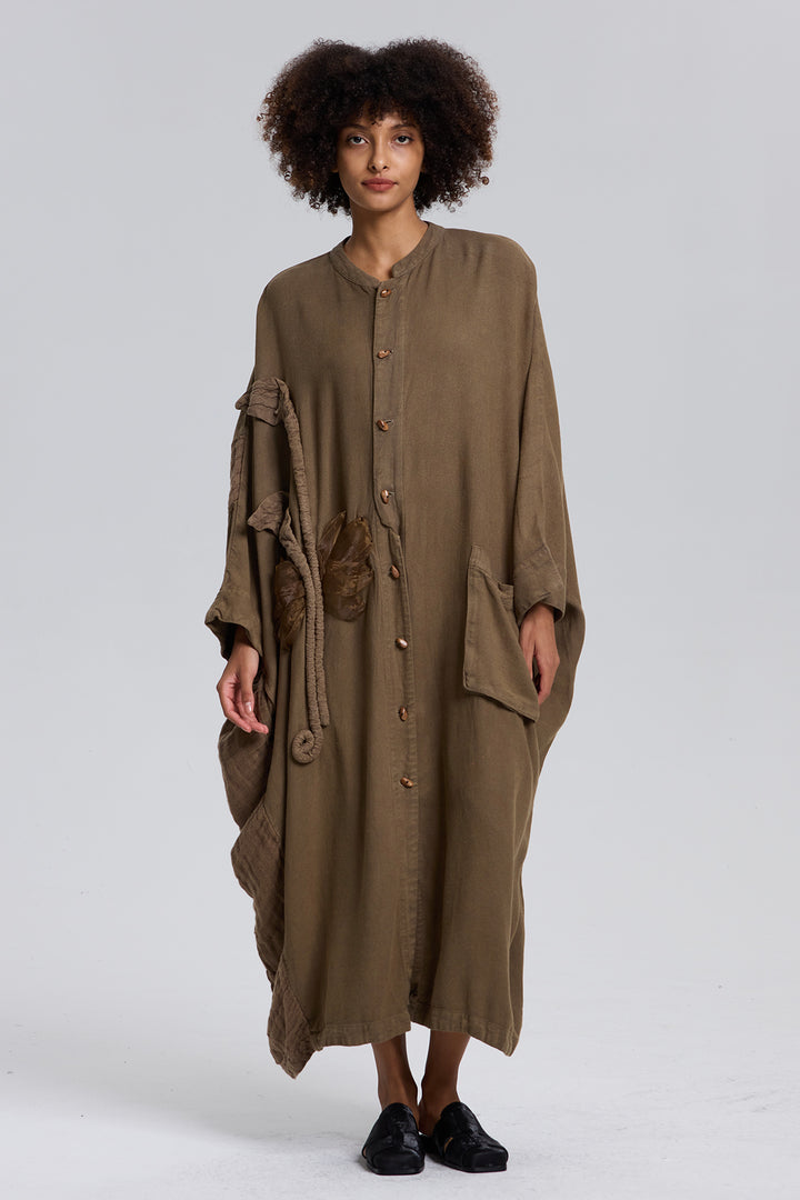 Irena Linen Dress Green