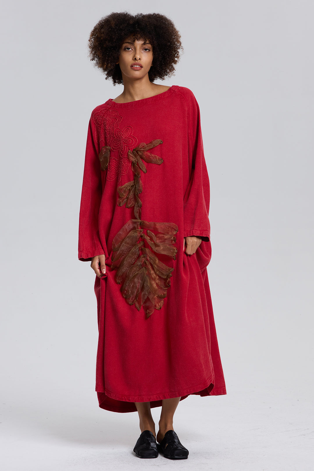 Delilah Linen Dress Red