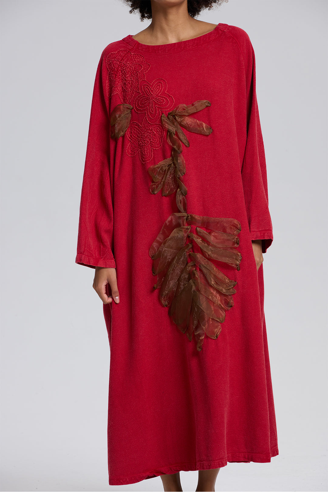 Delilah Linen Dress Red