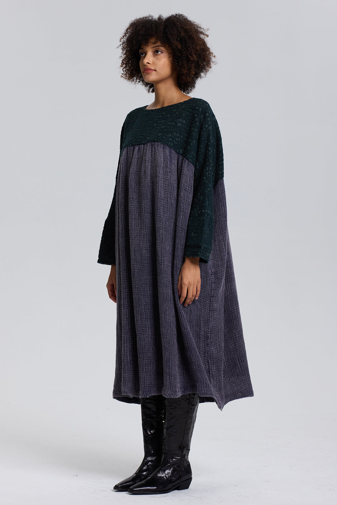 Noor Splice Linen Dress