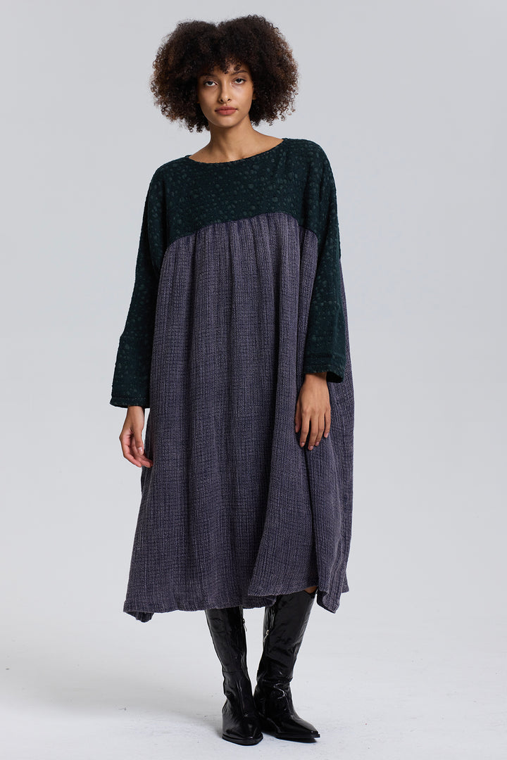 Noor Splice Linen Dress