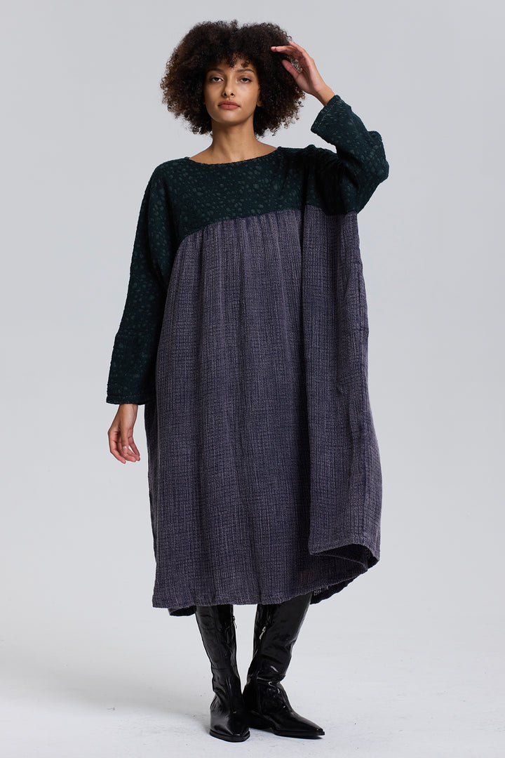 Noor Splice Linen Dress