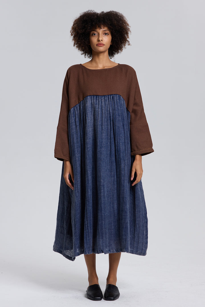 Noor Splice Linen Dress