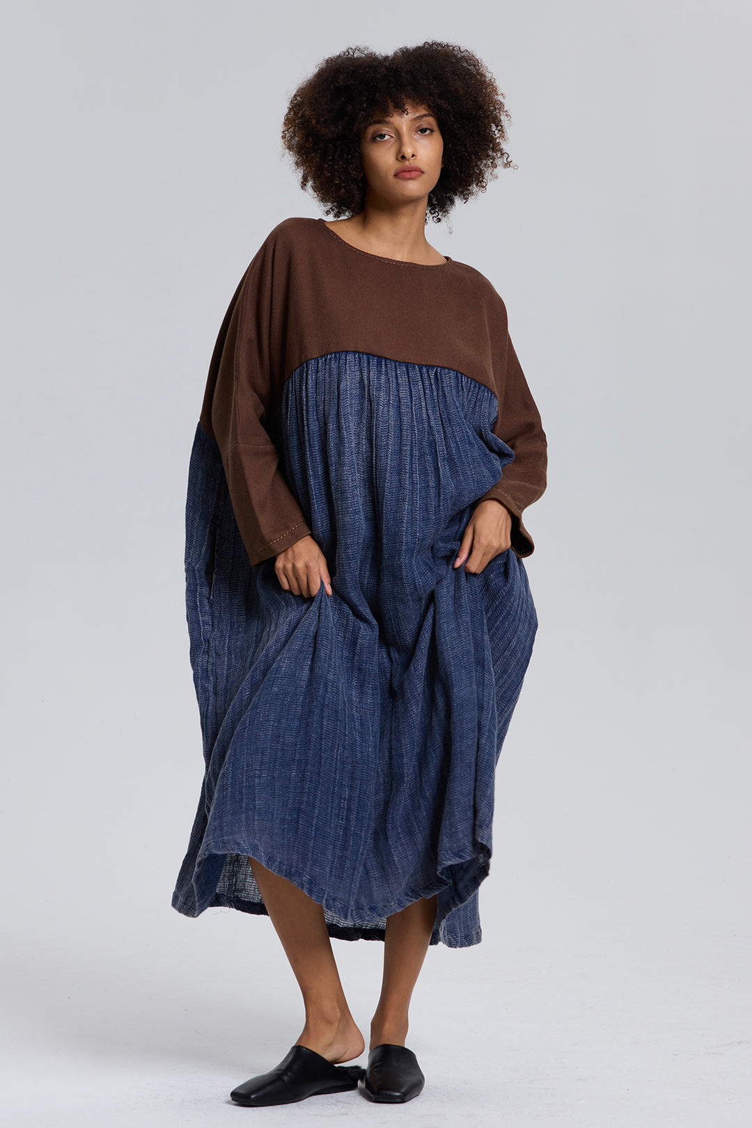 Noor Splice Linen Dress