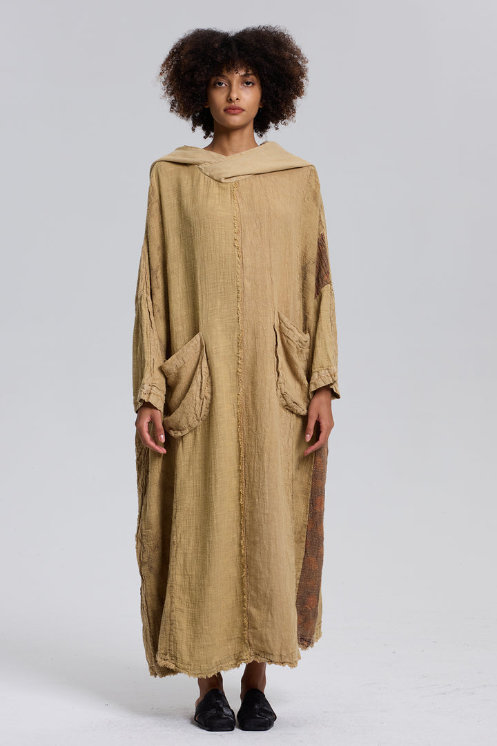 Acer Splice Maxi Linen Dress With Hat