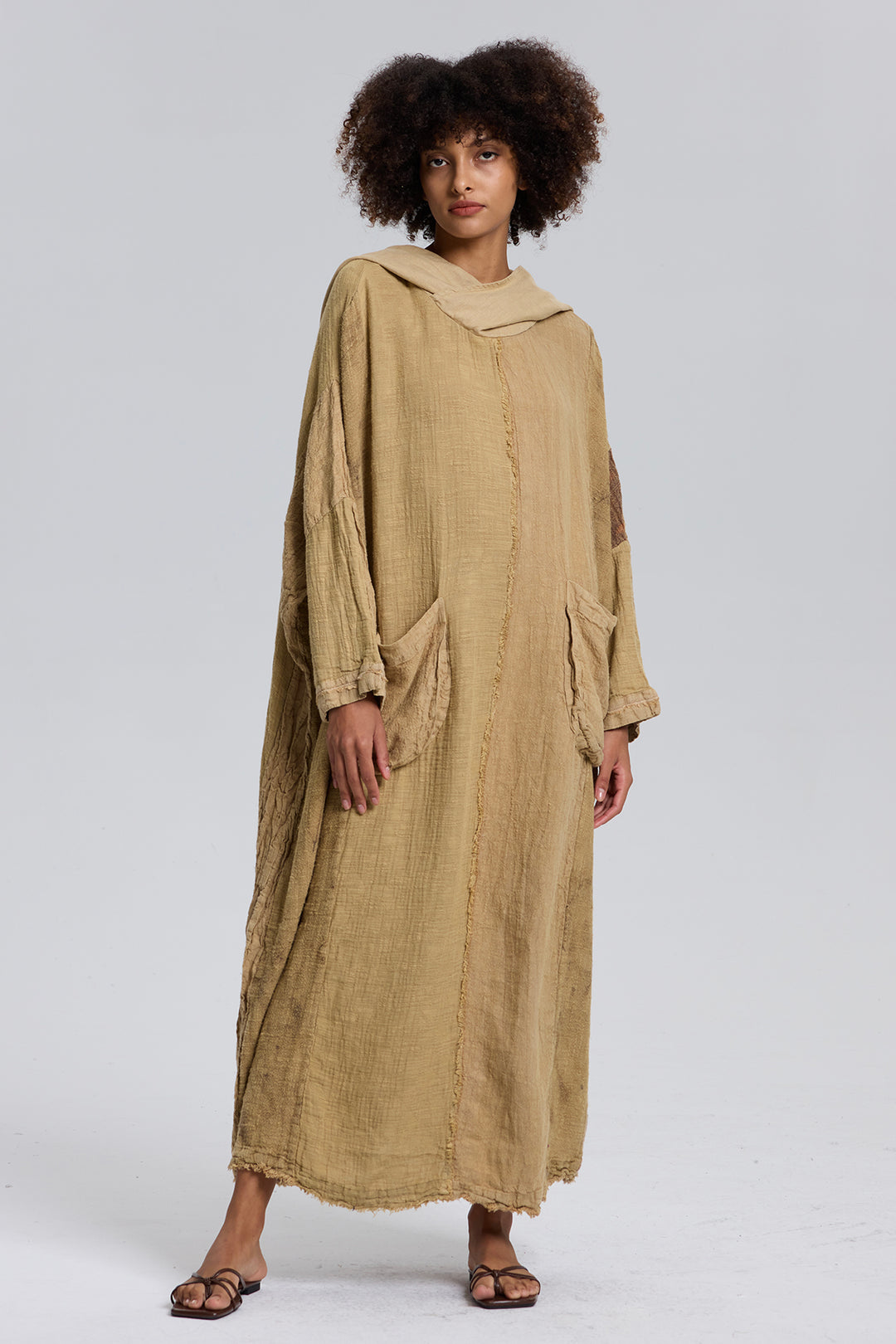 Acer Splice Maxi Linen Dress With Hat