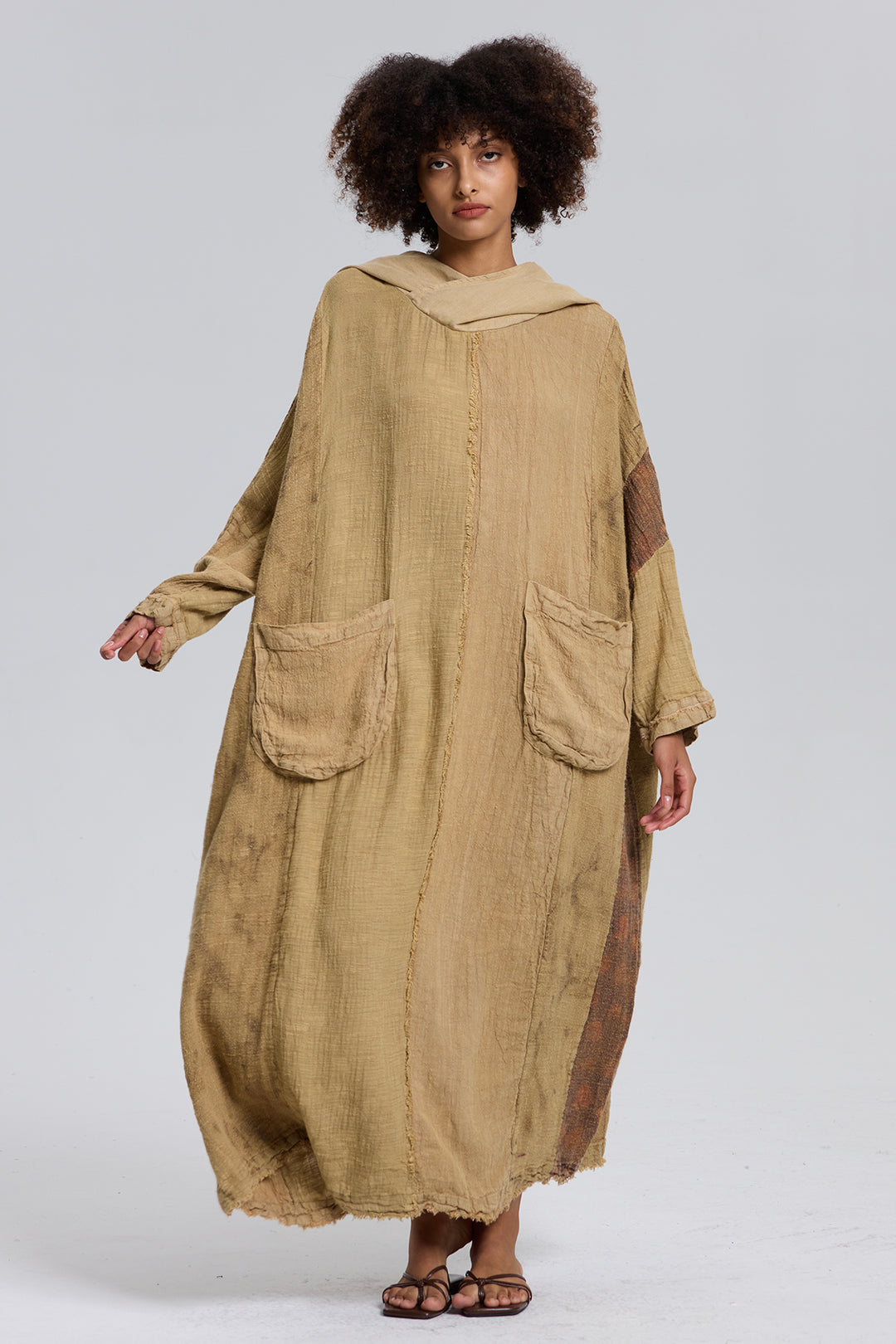 Acer Splice Maxi Linen Dress With Hat