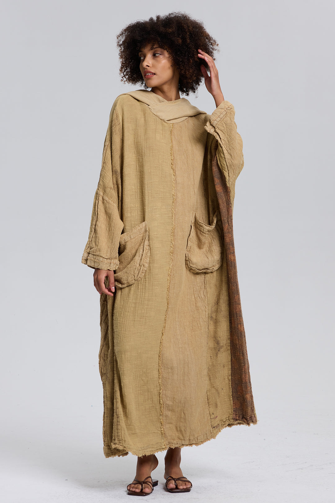 Acer Splice Maxi Linen Dress With Hat