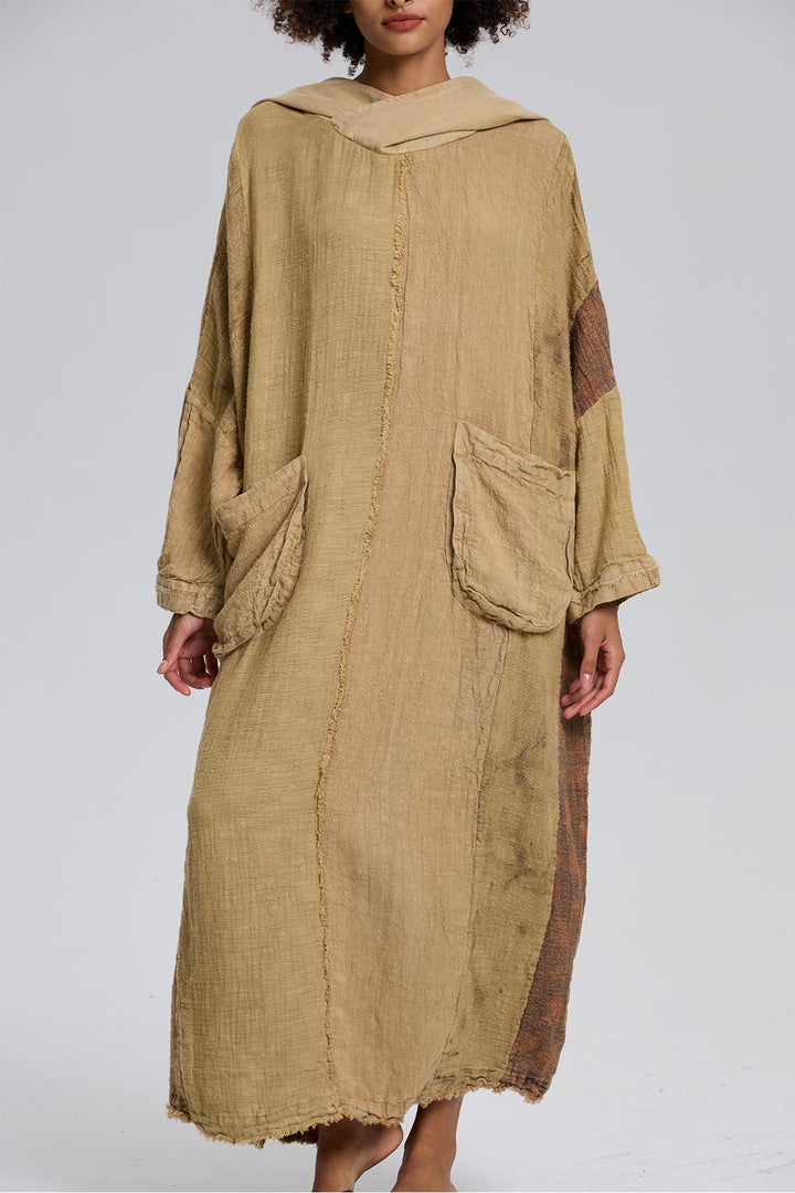 Acer Splice Maxi Linen Dress With Hat