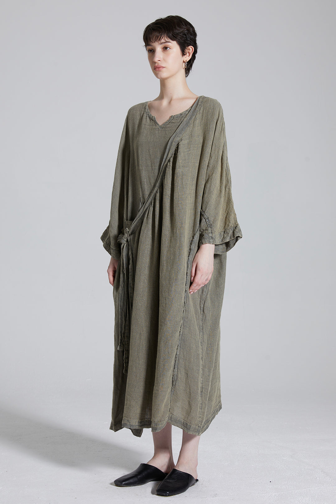 Kaleido Linen Casual Maxi Dress