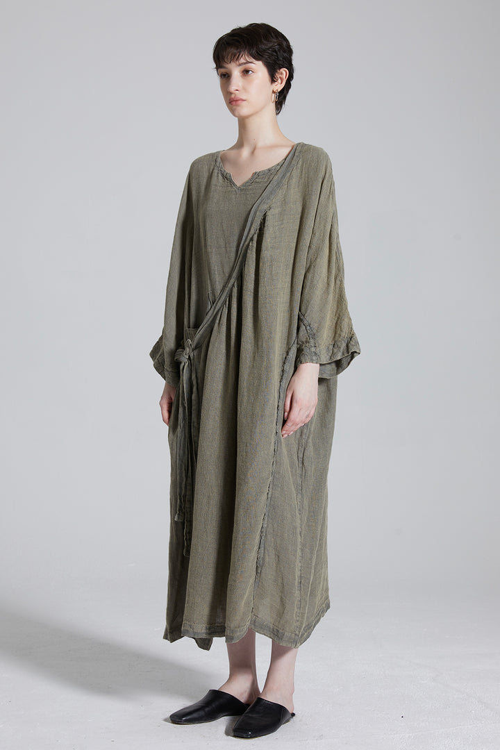 Kaleido Linen Casual Maxi Dress