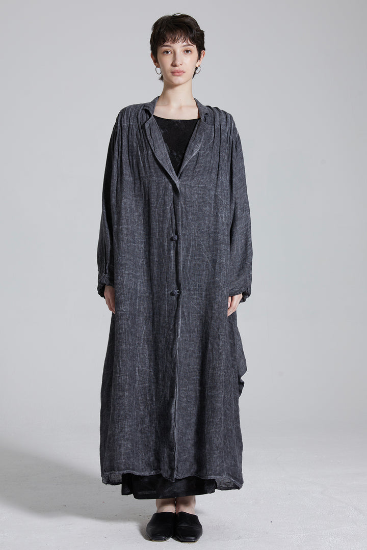 Lona Casual Cozy Linen Maxi Coat