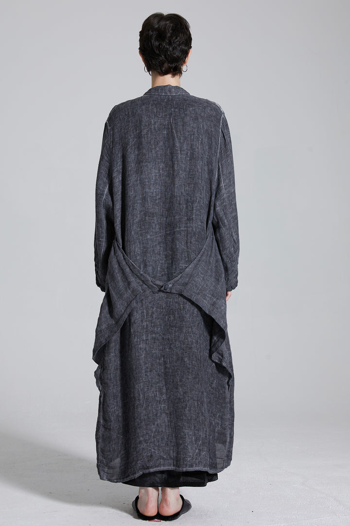 Lona Casual Cozy Linen Maxi Coat