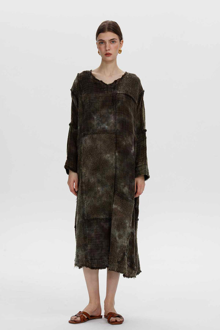 Robe en lin patchwork Maren