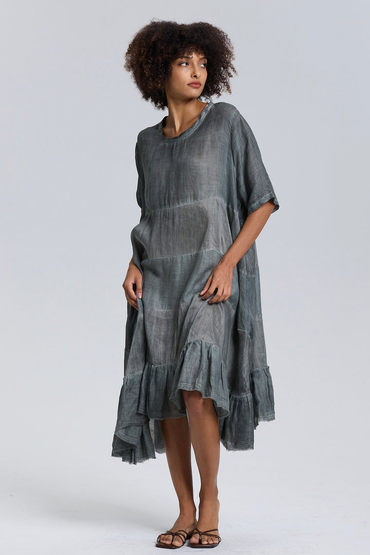 Nyx Short Sleeve Oversize Linen Dress