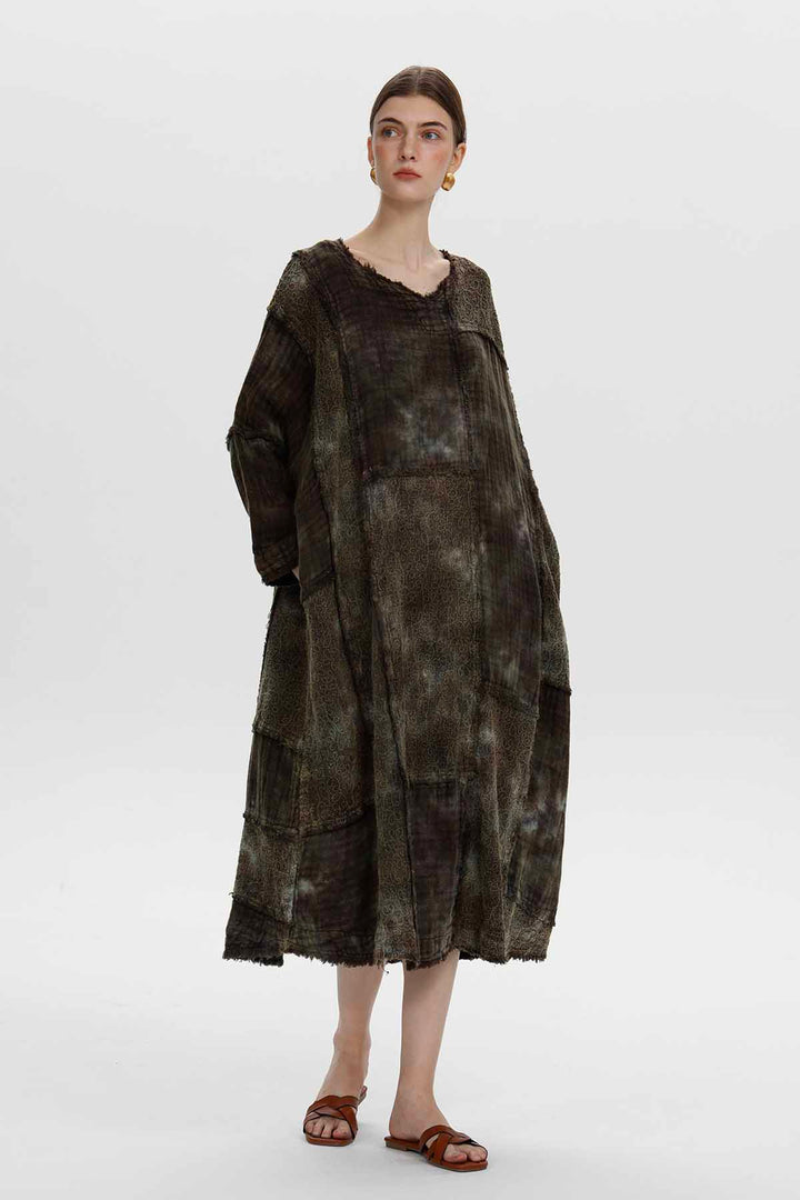 Robe en lin patchwork Maren