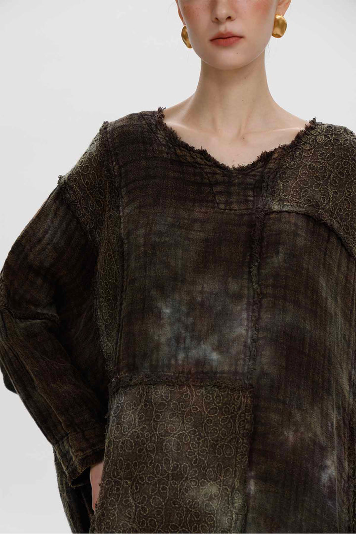 Robe en lin patchwork Maren