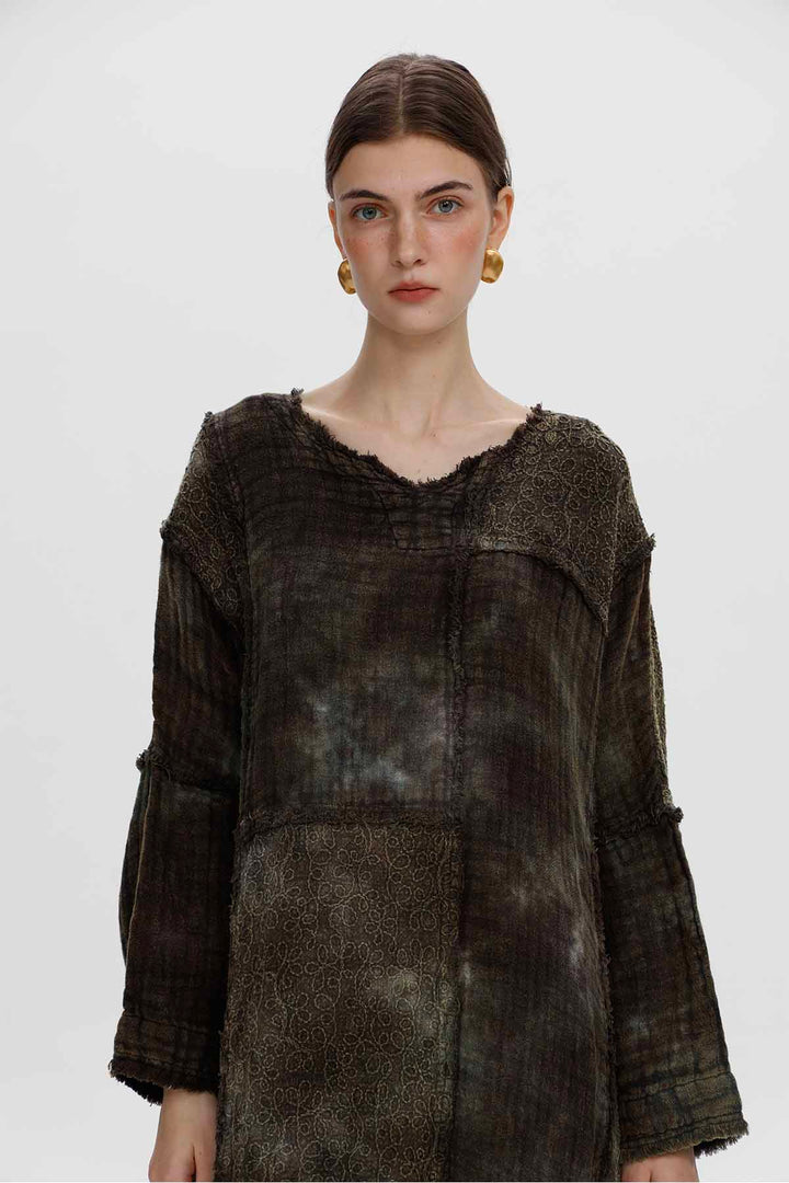 Robe en lin patchwork Maren