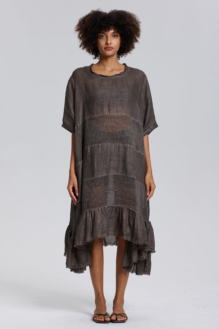 Nyx Short Sleeve Oversize Linen Dress