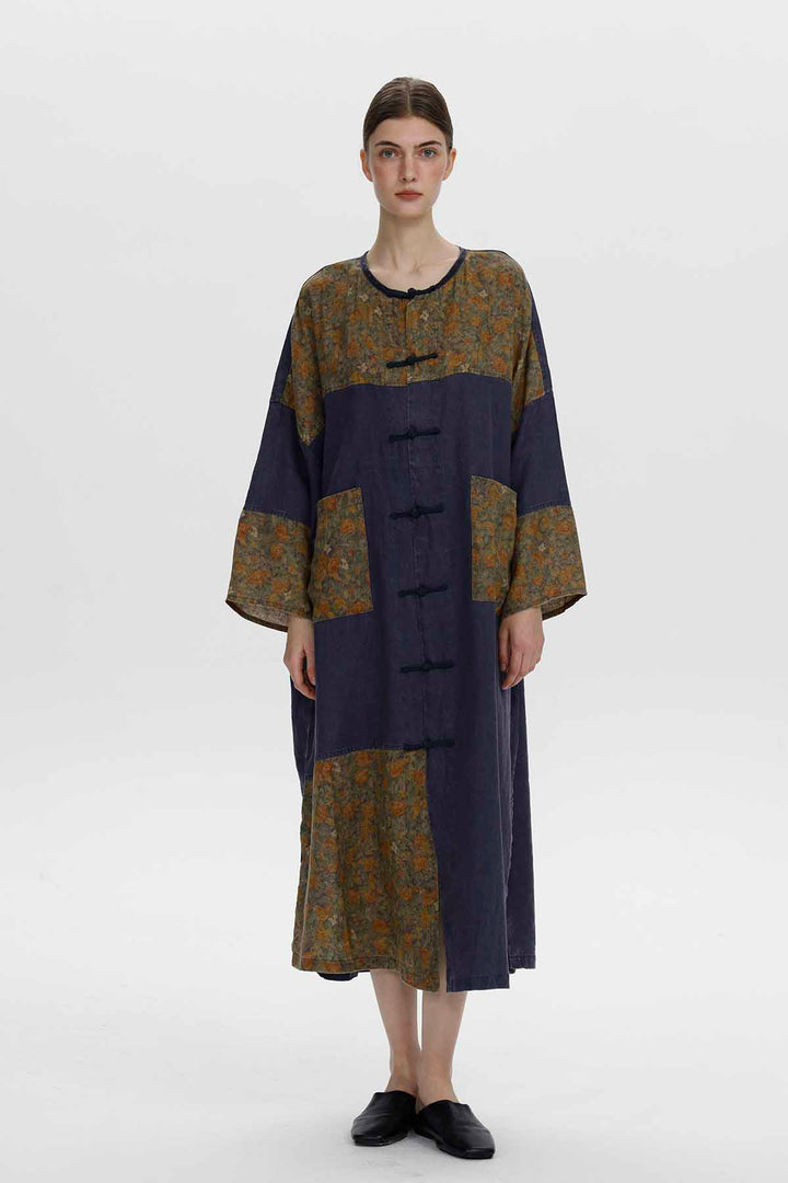 Robe ethnique en lin Elina