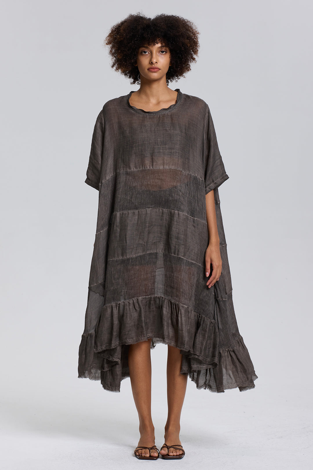 Nyx Short Sleeve Oversize Linen Dress