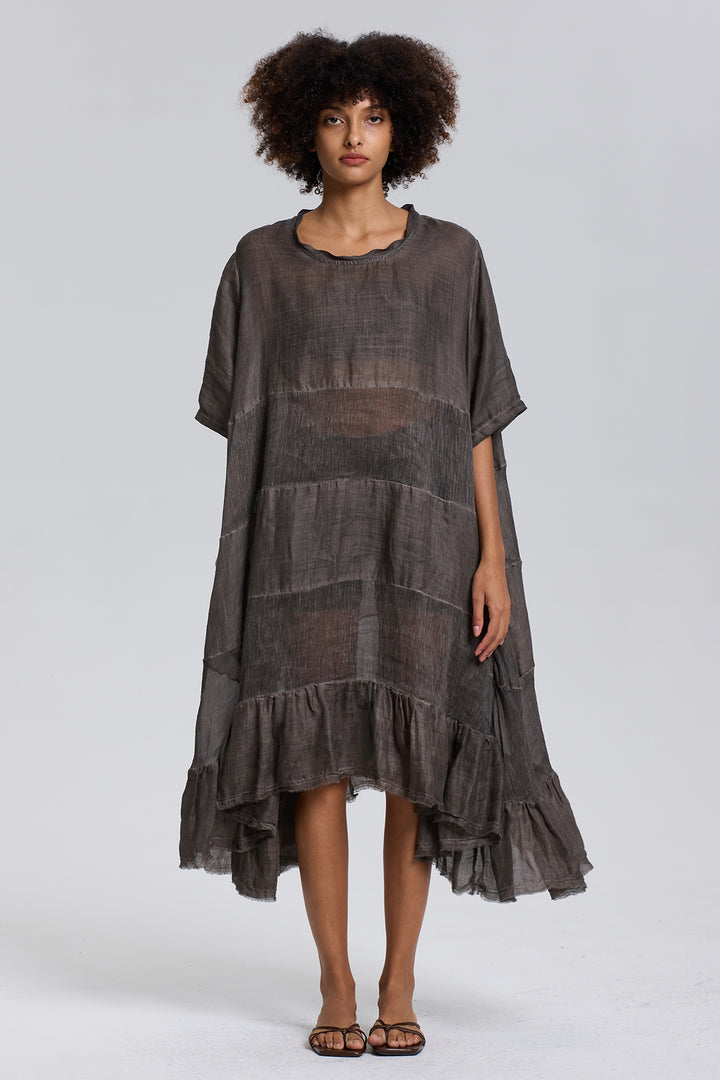 Nyx Short Sleeve Oversize Linen Dress