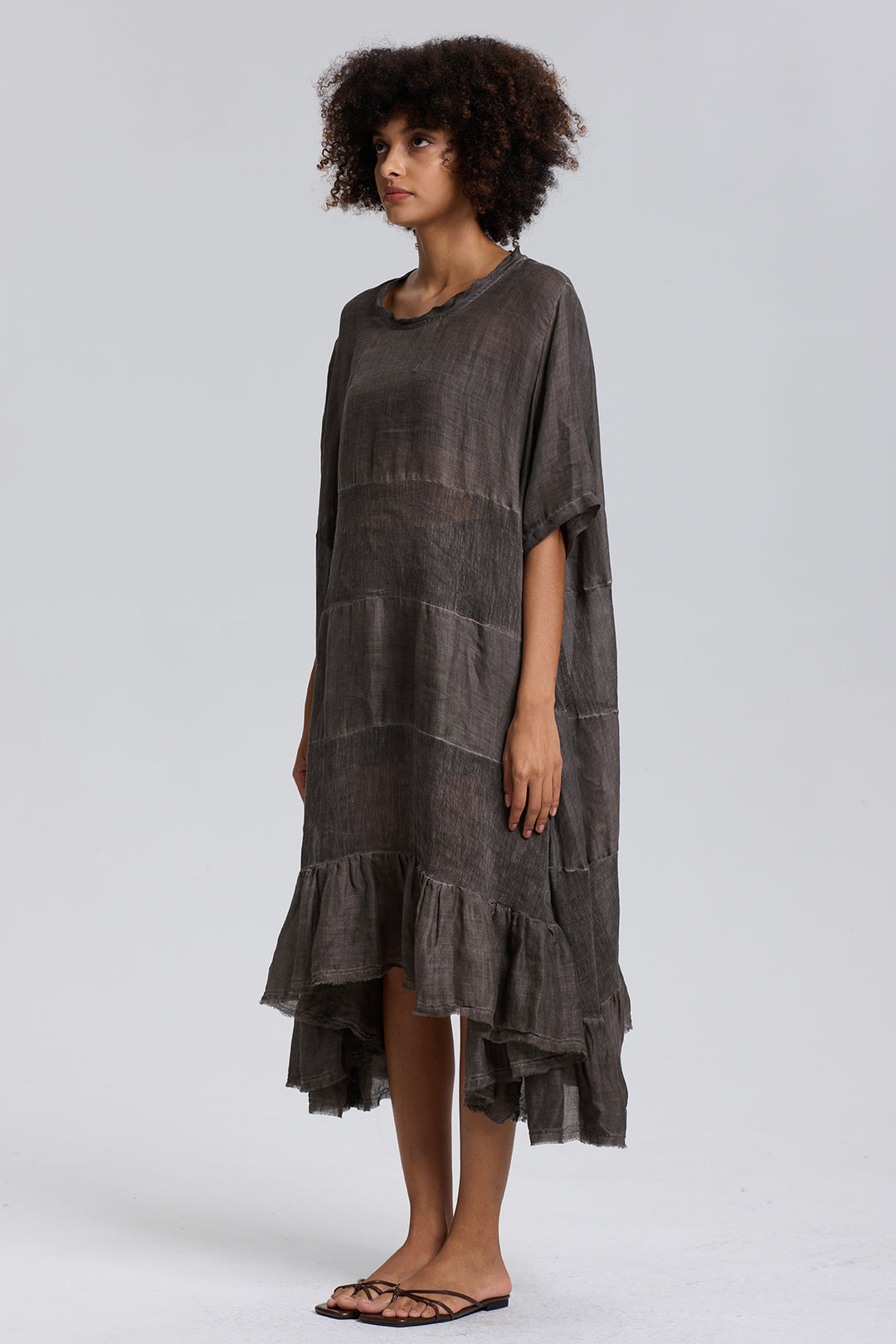 Nyx Short Sleeve Oversize Linen Dress