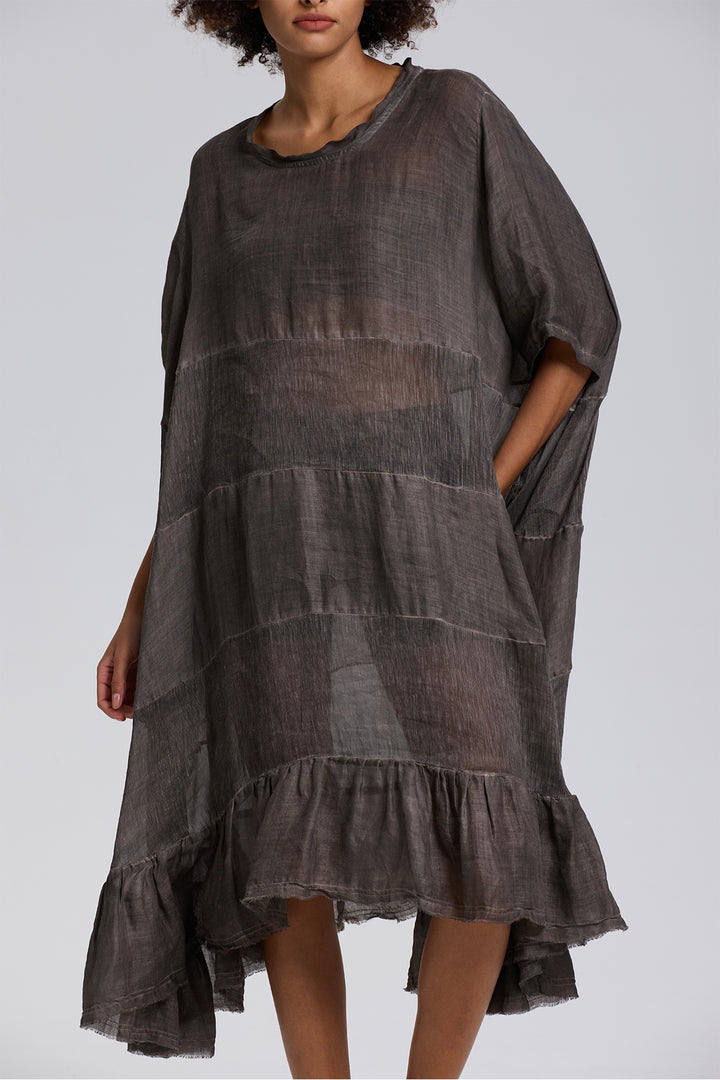 Nyx Short Sleeve Oversize Linen Dress