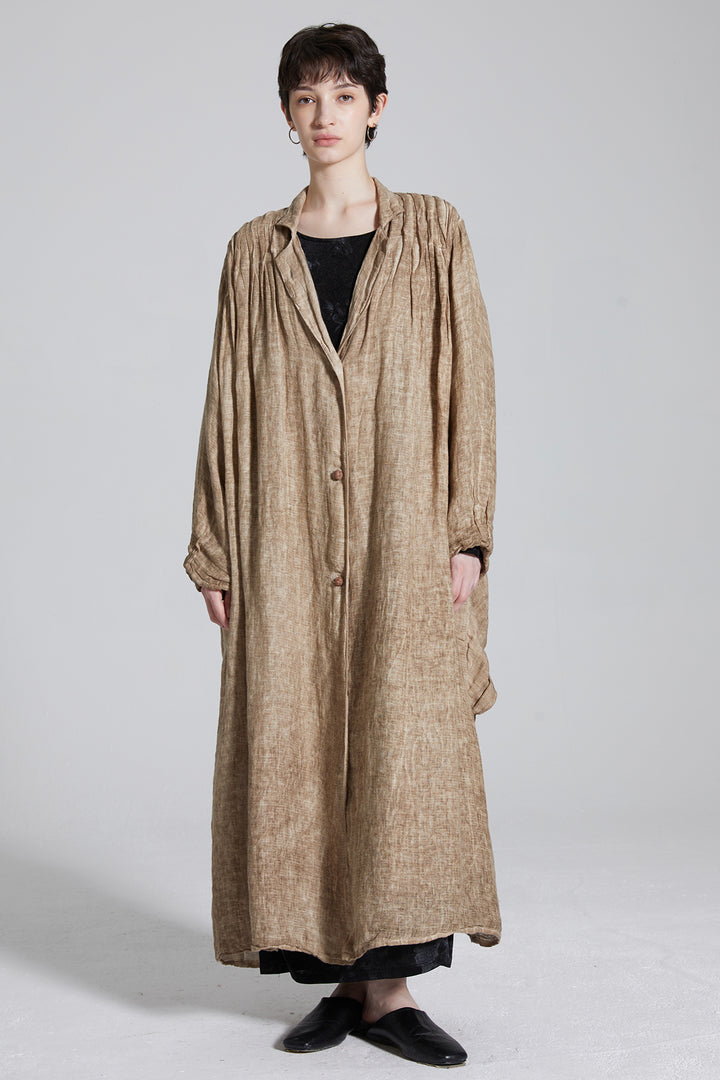 Lona Casual Cozy Linen Maxi Coat