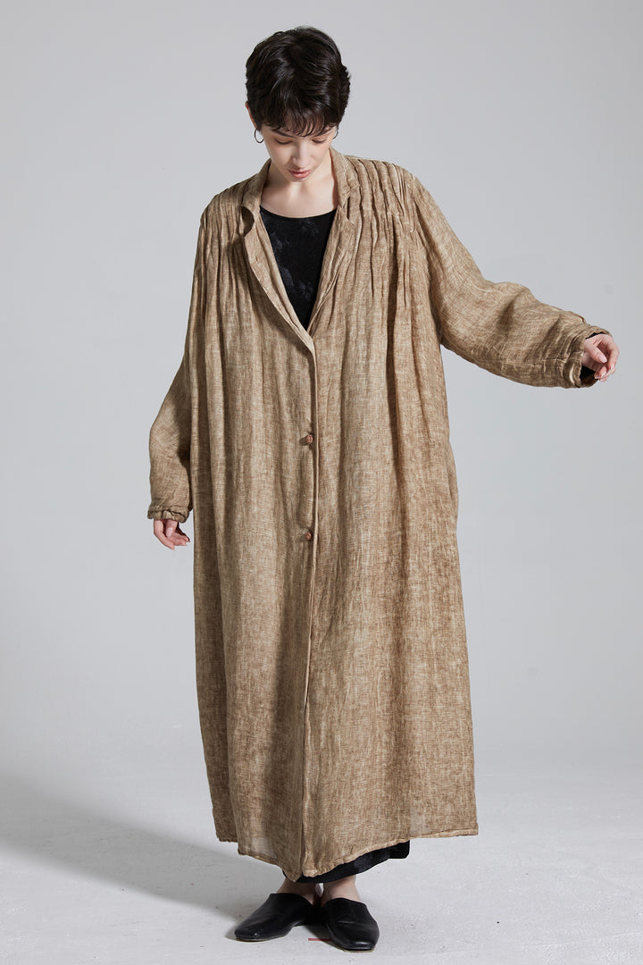 Lona Casual Cozy Linen Maxi Coat