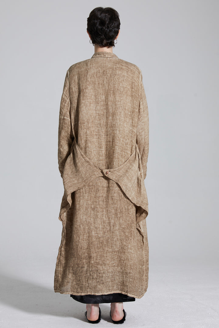 Lona Casual Cozy Linen Maxi Coat