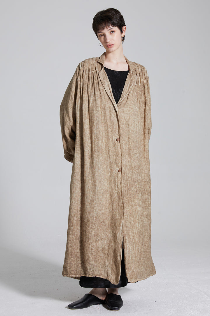 Lona Casual Cozy Linen Maxi Coat