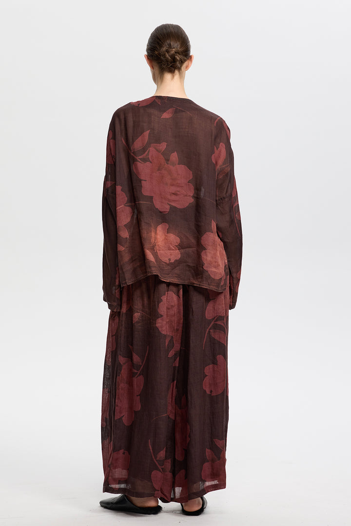 Thalia Print Linen Top