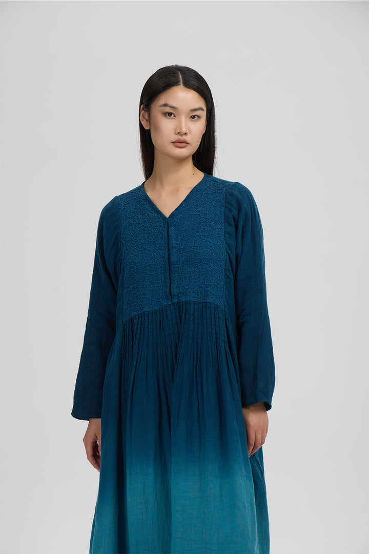 Soraya Artisan Linen Dress – Lagoon