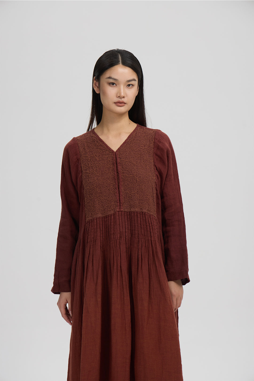 Soraya Artisan Linen Dress – Earth