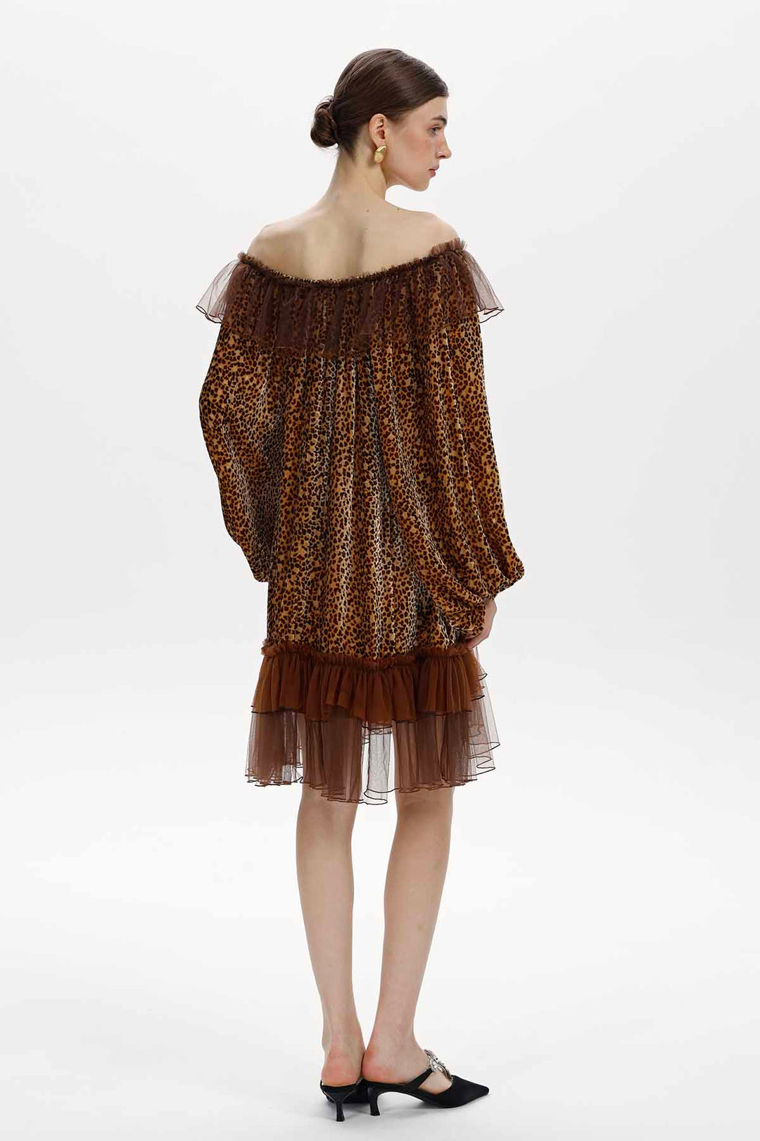 Marielle Leopard Silk Velvet Mini Dress