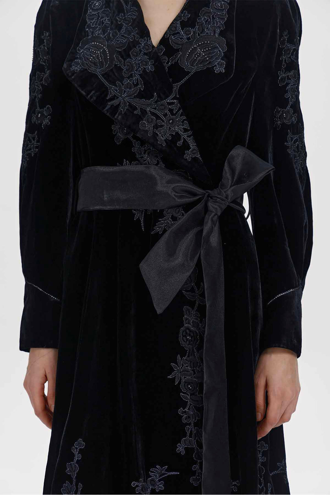 Petra Embellished Velvet Wrap Midi Dress