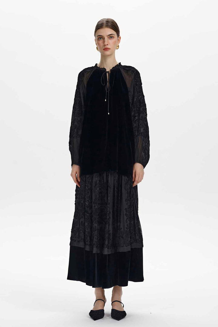 Katia Velvet-Panelled Textured Set