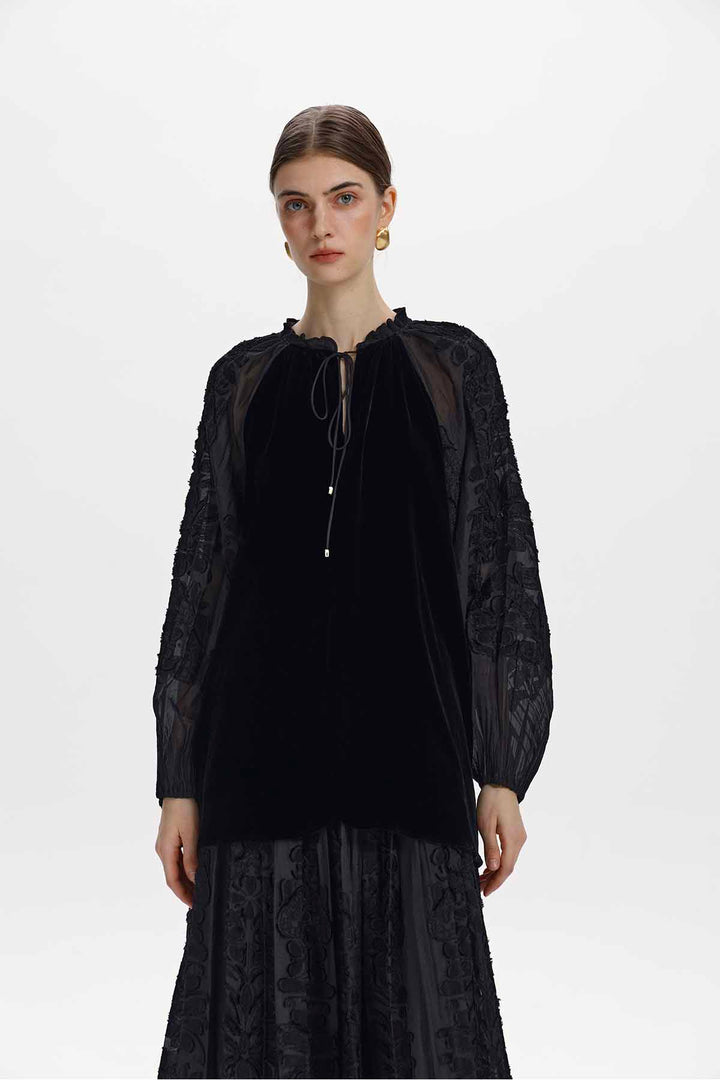 Katia Velvet-Panelled Textured Set