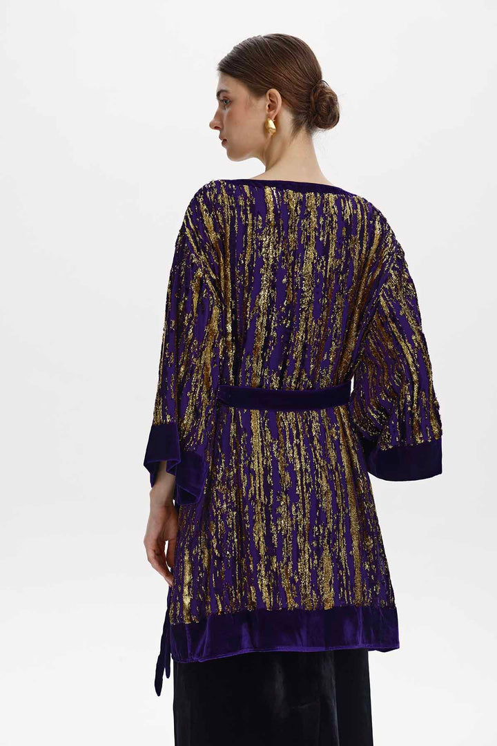 Nadine Metallic-Thread Velvet Tunic