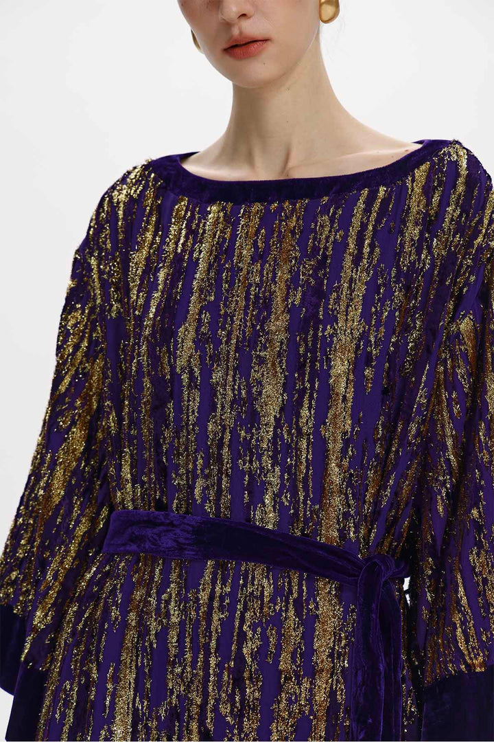 Nadine Metallic-Thread Velvet Tunic